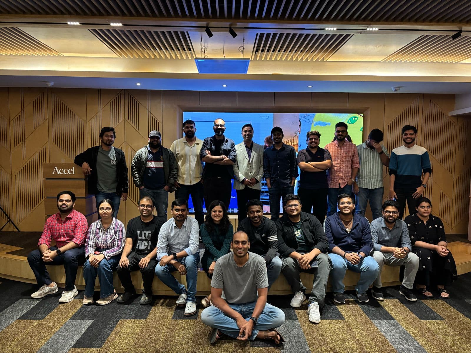 A team engaged in a corporate AI workshop