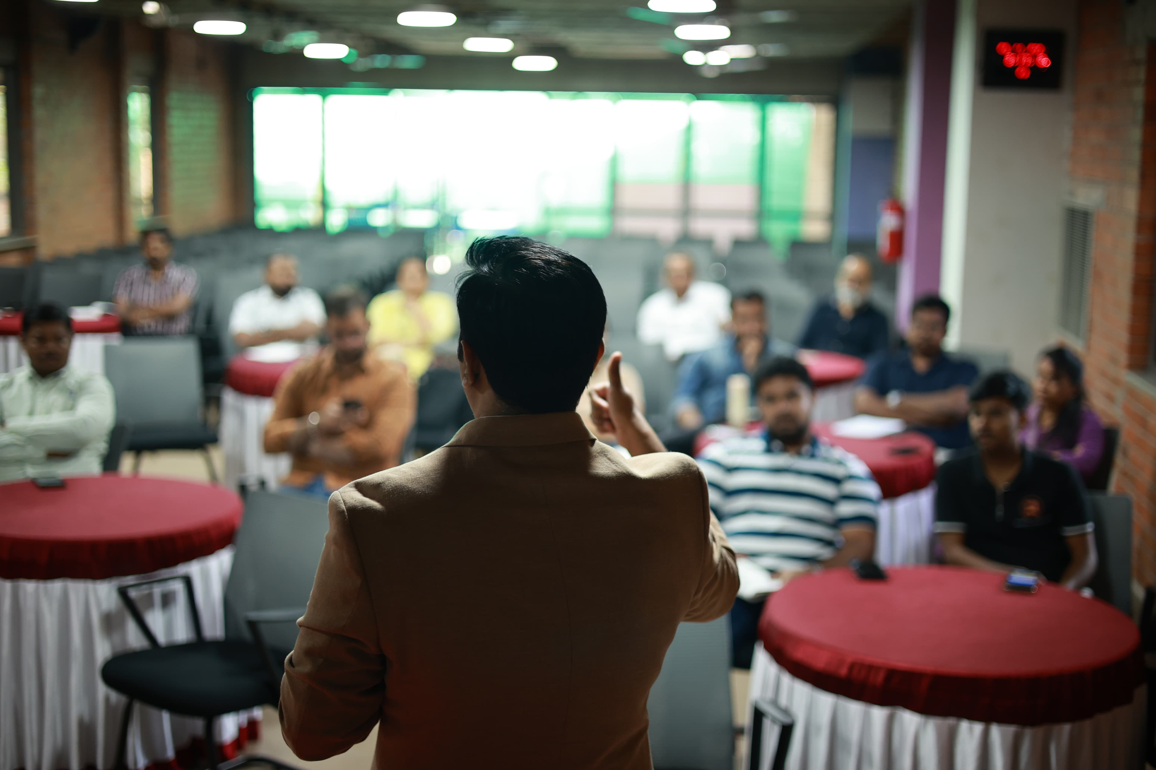 The audience — a full room of founders from Hubli, Dharwad, and Bangalore